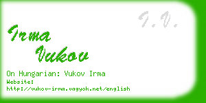 irma vukov business card